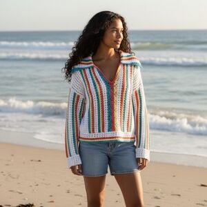 SOLID & STRIPED Multicolor V-Neck Lola Pullover Sweater Size XS